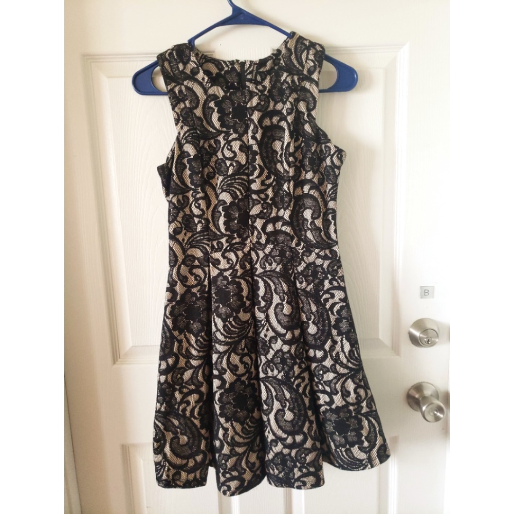 Black and white lace dress